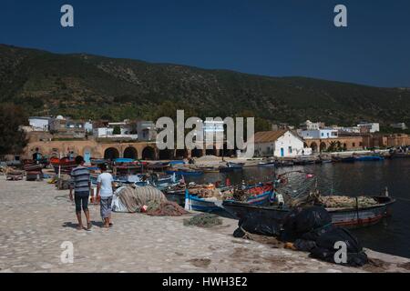 La Tunisie, le nord de la Tunisie, GHAR EL MELH, petit port Banque D'Images