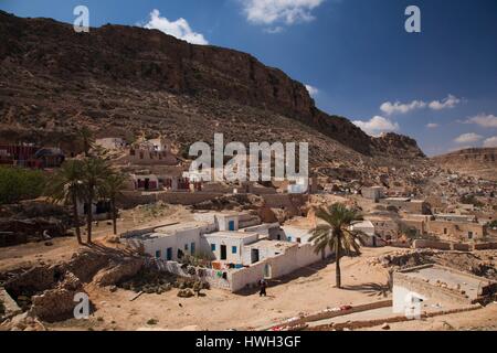 La Tunisie, Ksour, Toujane, village berbère, le long de la route C 104 Banque D'Images