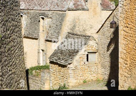 France, dordogne, Périgord Noir, vallée de la Dordogne (vallée de la Dordogne), Beynac et Cazenac étiqueté Les Plus Beaux Villages de France (l'un des plus beaux villages de France), maison traditionnelle Banque D'Images