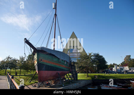 Navire Amundsens Gj ?  ?Une à Oslo, Norvège, Oslo, Norvège, le musée Fram, Polar, Polar historique histoire, Roald Amundsen, Gj ?  ?A, de bateau, navire, au nord-ouest très passantes Banque D'Images