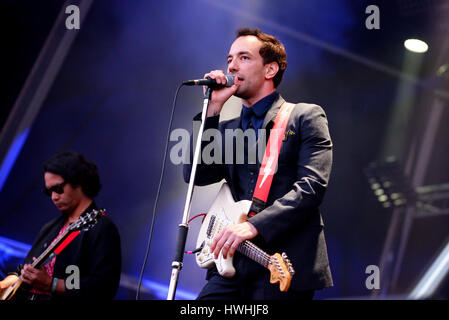 Barcelone - le 27 mai : Albert Hammond Jr. (musicien de rock) effectue au Primavera Sound Festival 2015, ATP, le 27 mai 2015 à Barcelone, Espagne. Banque D'Images