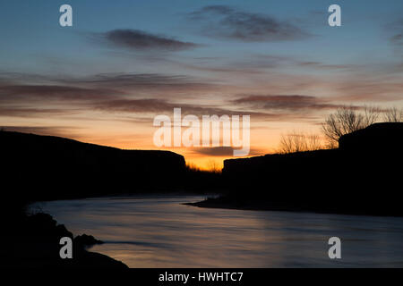 Fleuve Colorado dawn, Sable Island Recreation Area, Monticello Field Office Bureau de la gestion des terres, de l'Utah Banque D'Images