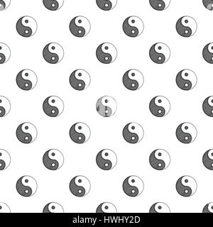 Motif Yin Yang, style cartoon Illustration de Vecteur