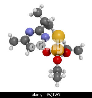 Le diazinon (dimpylate) molécule d'insecticides organophosphorés. Le rendu 3D. Banque D'Images