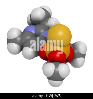 Le diazinon (dimpylate) molécule d'insecticides organophosphorés. Le rendu 3D. Banque D'Images