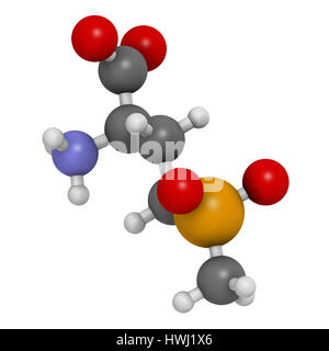 Glufosinate (herbicide non sélectif) de la phosphinothricine molécule. Le rendu 3D. Les cultures transgéniques (OGM) ont été créés qui sont résistantes à l'glufosin Banque D'Images