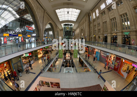 Promenaden, Hauptbahnhof, Leipzig, Saxe, Allemagne Banque D'Images