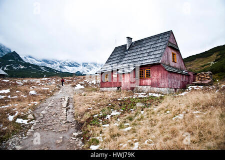 Refuge de montagne dans les montagnes Tatras, Pologne Banque D'Images