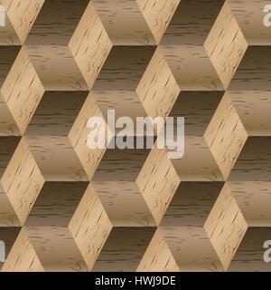 Résumé fond transparent, modèle de cubes isométriques, répéter la texture en bois, vector illustration. Illustration de Vecteur