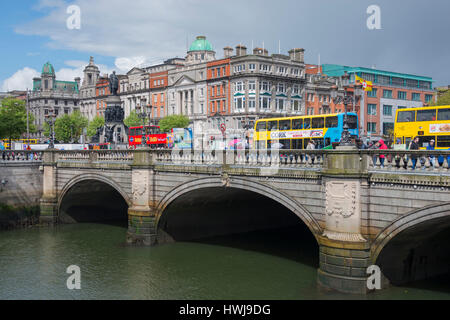 O'Connell Bridge, la rivière Liffey, Dublin, County Dublin, Irlande Banque D'Images
