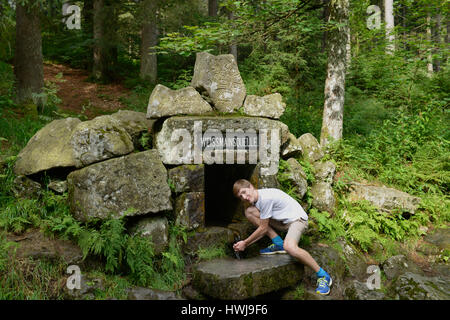 Weissmainquelle, Ochsenkopf, Fichtelgebirge, Oberfranken, Bayern, Deutschland Banque D'Images