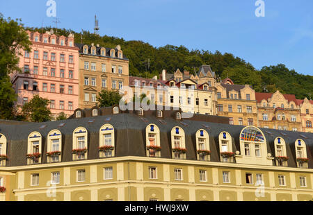 Altbauten, Kurzentrum, Karlsbad, République Tchèque Banque D'Images