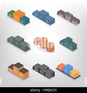 Socle pour récompenser les sportifs isolé sur fond blanc. Télévision 3D isométrique, style vector illustration. Illustration de Vecteur