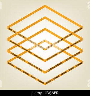 Ruban d'avertissement pour l'escrime avec le texte n'a pas contre, Avertissement, attention. Isolé sur fond blanc. Éléments de conception pour la reconstruction. Télévision 3D isométrique Illustration de Vecteur