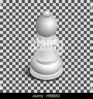 Pièce d'échecs blanc photo réaliste d'évêque. 3D isométrique, style vector illustration. Illustration de Vecteur