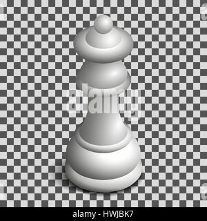 Pièce d'échecs blanc photo réaliste reine. 3D isométrique, style vector illustration. Illustration de Vecteur