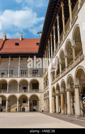 Innenhof, Koenigsschloss, Wawel, Krakau, Pologne Banque D'Images