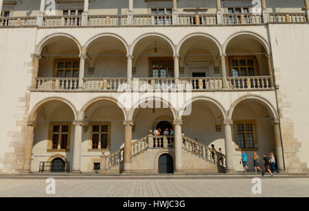 Innenhof, Koenigsschloss, Wawel, Krakau, Pologne Banque D'Images