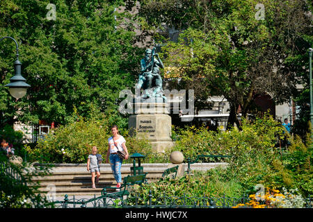 Denkmal, Jozef Bohdan Zaleski, du Parc Planty, Krakau, Pologne Banque D'Images