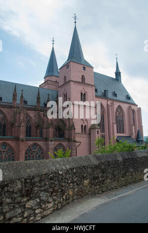 L'église gothique St Catherine, Oppenheim, Mayence-bingen, Upper-Rhine, vallée du Rhin, Rhénanie-Palatinat, Allemagne Banque D'Images