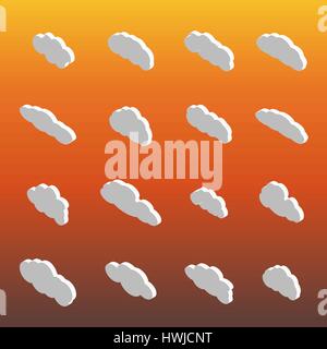 Télévision icônes différentes formes de nuages. Télévision 3D isométrique, style vector illustration. Illustration de Vecteur