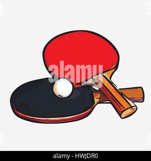 Ball raquettes tennis de table Illustration de Vecteur
