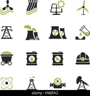 Combustible et d'énergie tout simplement les icônes des interfaces utilisateur web et Illustration de Vecteur