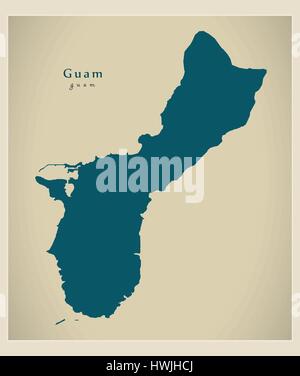 Carte moderne - Guam GU Illustration de Vecteur