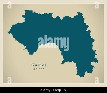 Carte moderne - Guinée GN Illustration de Vecteur