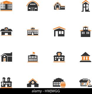 Infrastructure ville / de la ville jeu d'icônes pour les sites web et l'interface utilisateur Illustration de Vecteur