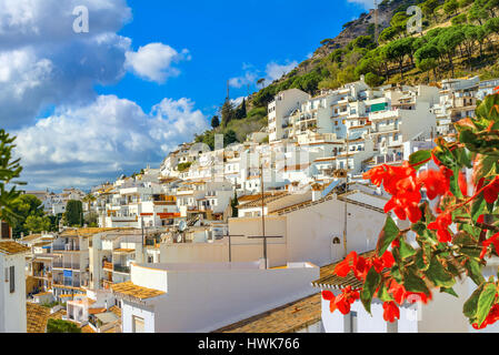 Avis de Mijas village. Costa del Sol, Andalousie, Espagne Banque D'Images