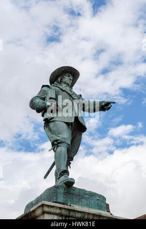 Statue d'Oliver Cromwell, St Ives, Cambridgeshire, Angleterre Banque D'Images