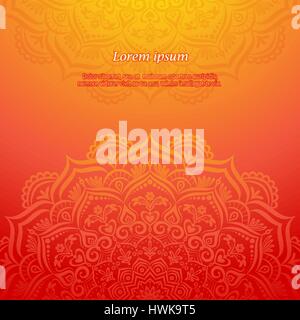 Cadre dentelle dessiné à la main, mandala. Illustration de Vecteur