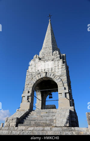 Ossuaire historique du mont Cimone à la mémoire des soldats qui sont morts pendant la Première Guerre mondiale dans les montagnes du nord de l'Italie Banque D'Images