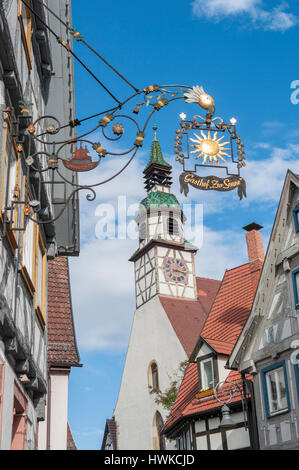 Maison à colombages, vieille-ville, waiblingen, rems vallée, Rems-Murr région, Bade-Wurtemberg, Allemagne Banque D'Images