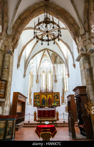 PREJMER, Roumanie, 18 juillet 2014 : l'église fortifiée de Prejmer près de Brasov, la plus grande dans le sud-est de l'Europe, construit par les chevaliers teutoniques en 1212-1213, Banque D'Images