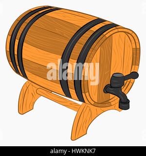 Tonneau en bois de la bière Illustration de Vecteur