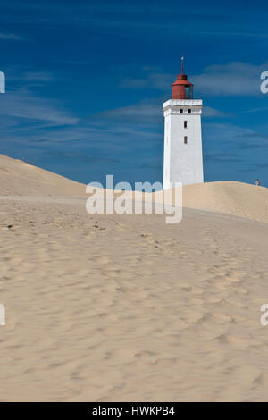 Phare sur une dune de sable en Rubjerg Knude au Danemark Banque D'Images