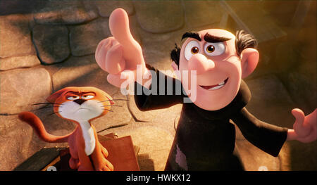 Azrael Le Chat Et Gargamel Rainn Wilson Dans La Region De Columbia Pictures Et Sony Pictures Animation S Schtroumpfs Le Village Perdu 17 Photo Stock Alamy