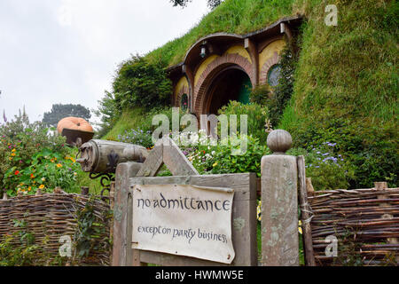 Fin sac, Hobbiton, Nouvelle-Zélande Banque D'Images