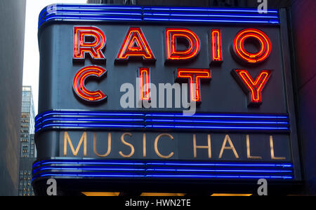 Le Radio City Music Hall marquee Banque D'Images