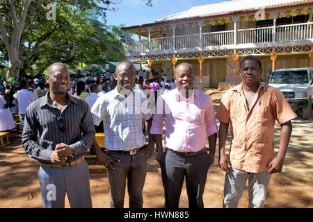 Haïti, Grand Boulage, inauguration d'une école construite avec l'appui d'entrepreneurs du monde Banque D'Images