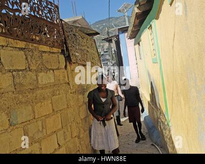 Haïti, Port au Prince, Morne Hercule, vie quotidienne dans le quartier Banque D'Images