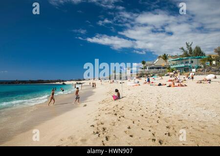 La France, l'île de la réunion, Saint-Gilles les Bains, la plage de Boucan Canot Banque D'Images