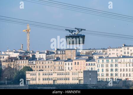 La France, Finistère, Brest, téléphérique urbain entre les deux rives de la rivière Penfeld relie les quartiers de Siam et Capucins Banque D'Images