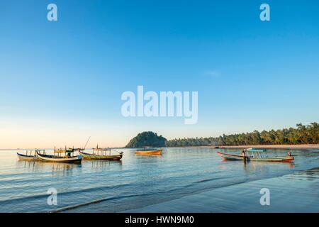 Myanmar (Birmanie), l'État de Rakhine (Arakan), ou quartier de Thandwe, plage de Ngapali Banque D'Images