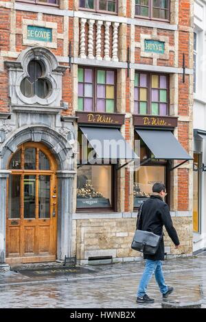 Belgique, Bruxelles, Rue au Beurre, maison de Goude Huyve (style baroque) datant du 17e siècle Banque D'Images