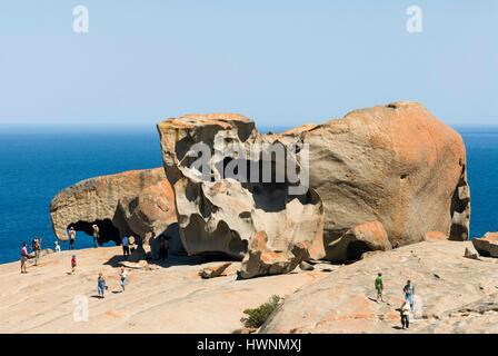 L'Australie, South-Australia, Kangaroo Island, parc national de Flinders Chase, Remarkable Rocks Banque D'Images