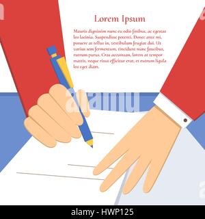 Signature d'un accord Illustration de Vecteur