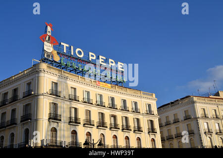 Tio Pepe publicité à Madrid, Espagne Banque D'Images